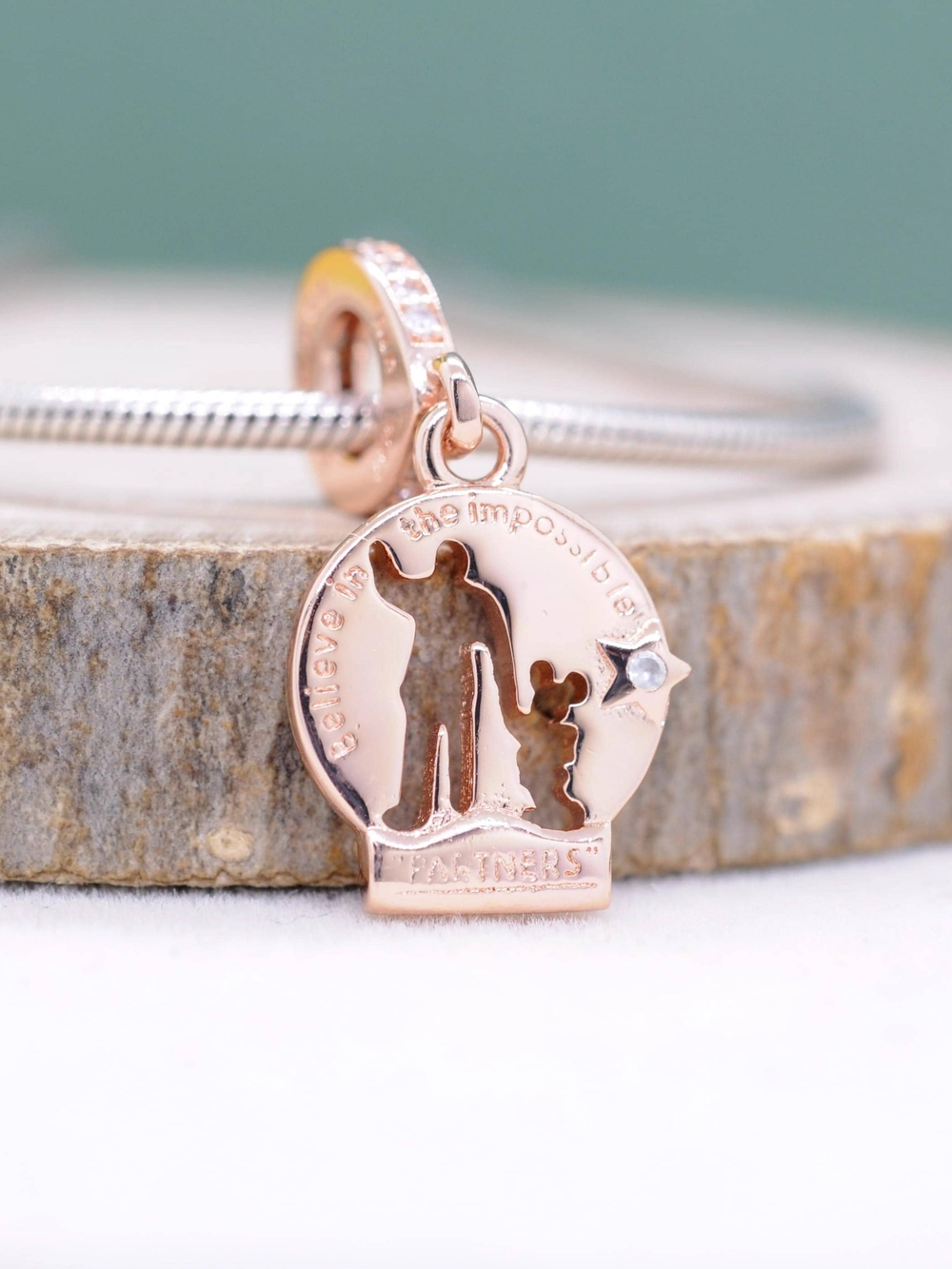Pandora Rose Gold Original Charm Walt Disney Parks Socios Oro Rosa